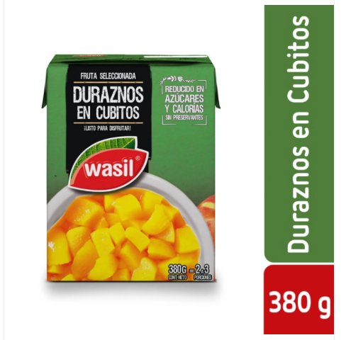 Duraznos en cubo 380Gr Wasil