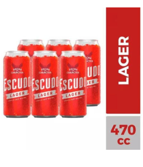 Pack 6un Cerveza Escudo Lager 5.5° 470cc