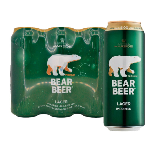 Pack 6un Cerveza Bear 5° 500cc