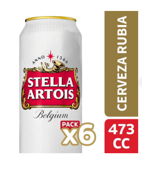 Pack 6un Cerveza Stella Atois 473cc