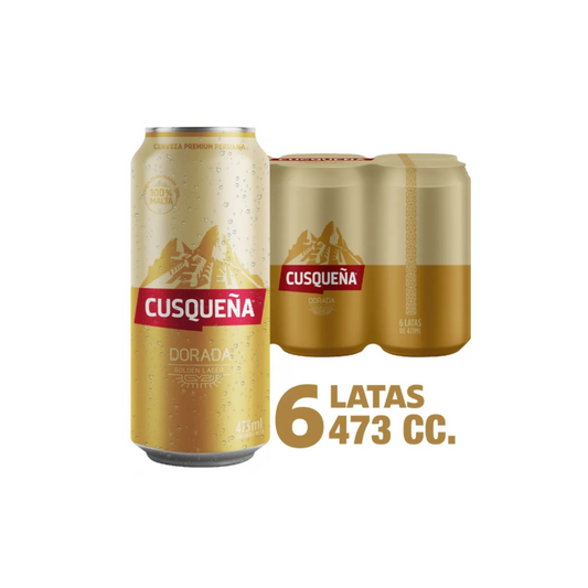 Pack 6 un. Cerveza Cusqueña Golden Lager 5.0° 473 cc