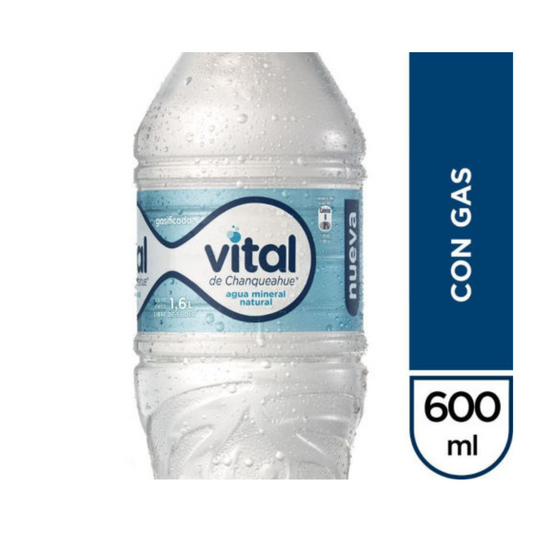 Agua Mineral c/gas 600cc Vital