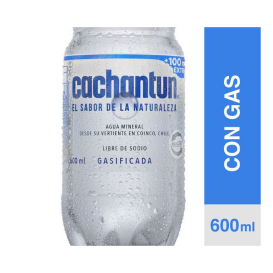 Agua Mineral c/gas 600cc Cachantun